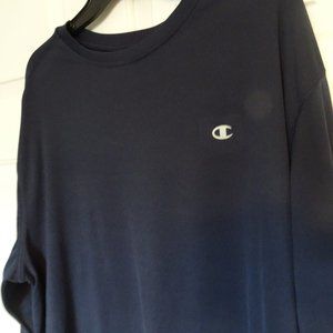 Champion Men's Size XXL Navy Long Sleeve Crew Neck T-Shirt